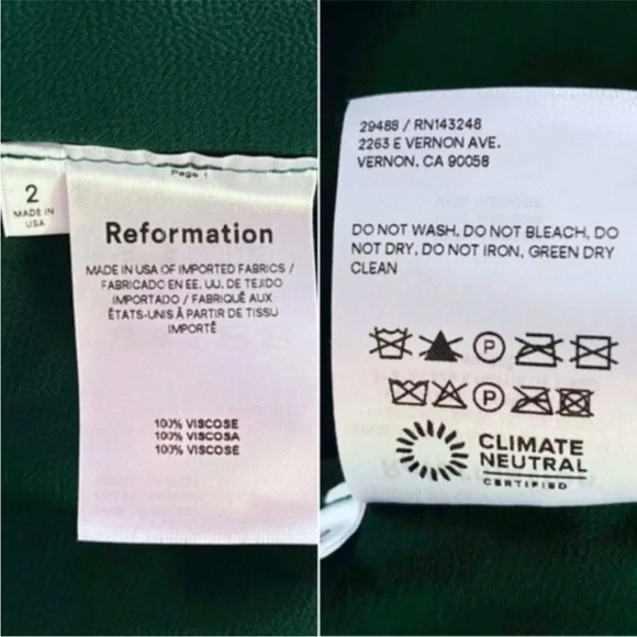 NEW Reformation Emersyn Dress Emerald 2 - Picture 11 of 17